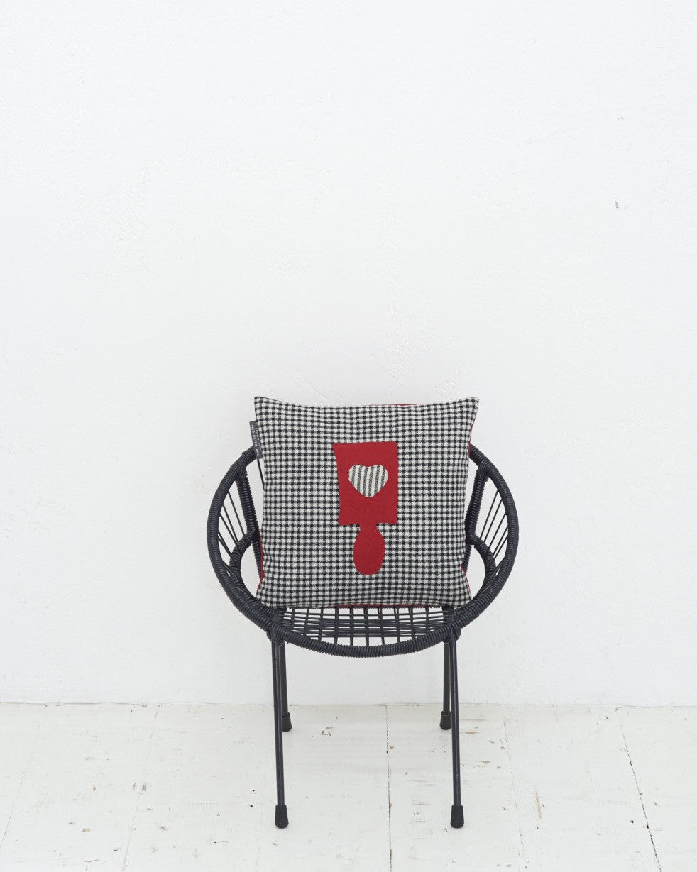 Patchwork Lovespoon Cushion - check