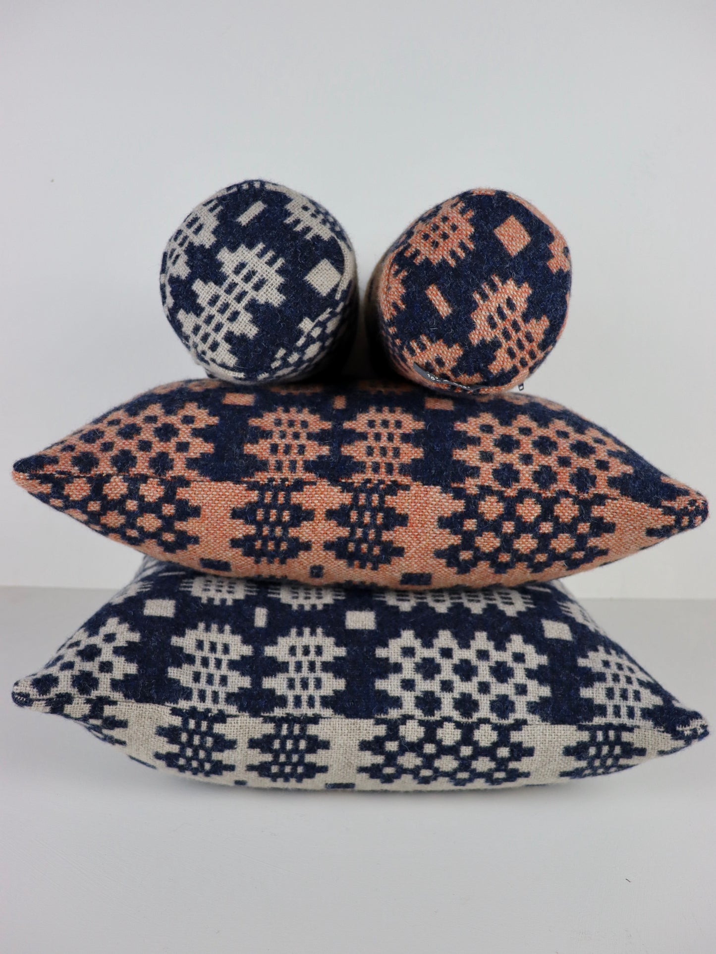 Indigo & Tangerine Tapestry Cushion - 18"