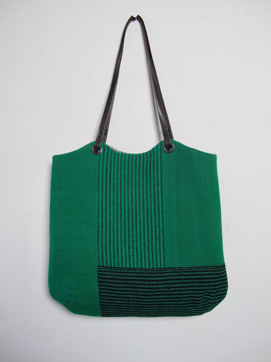 Blockwork Tote Bag - green block I