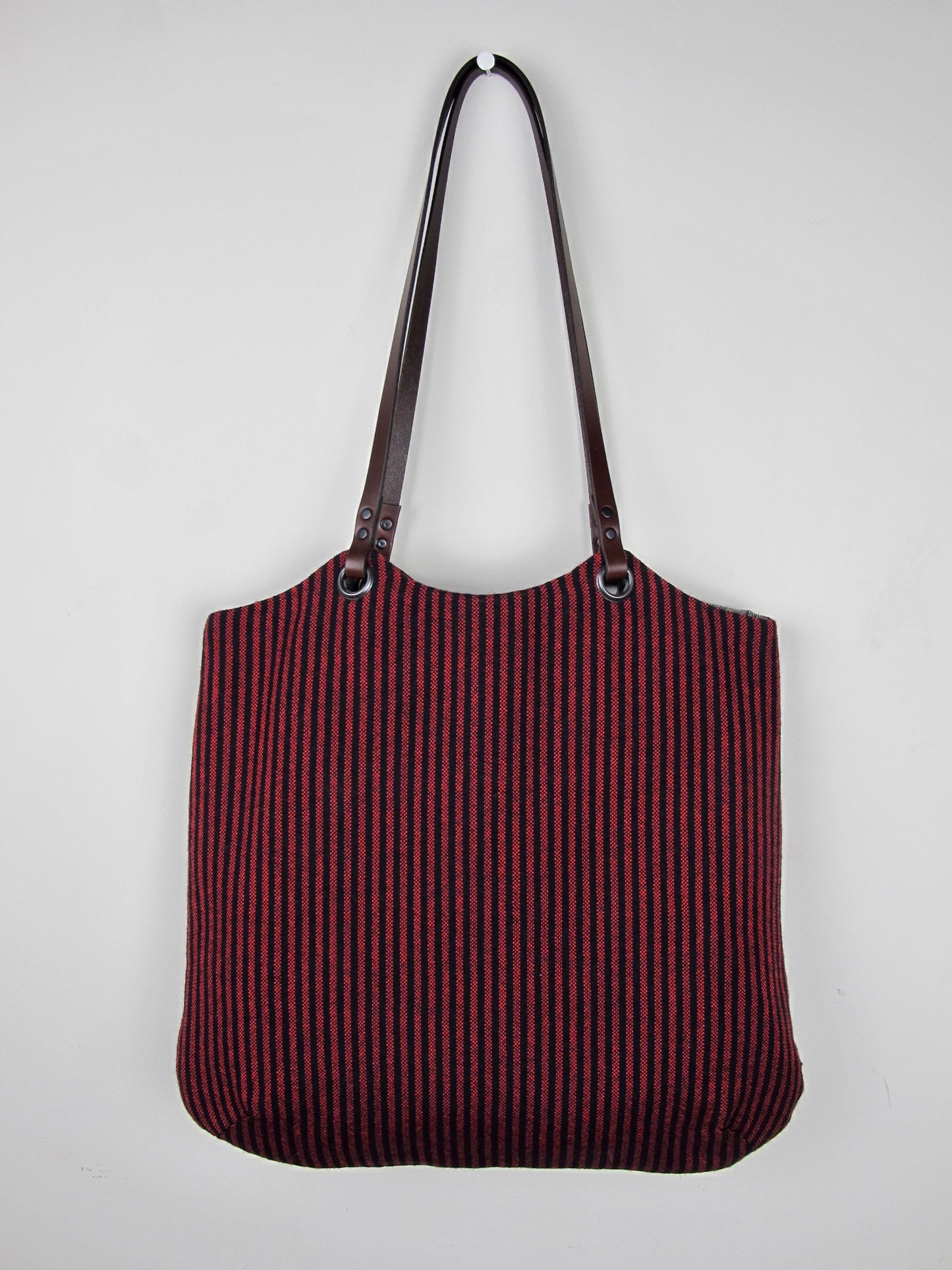 Heritage Tote Bag - red & black stripe