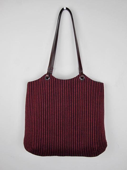 Heritage Tote Bag - red & black stripe