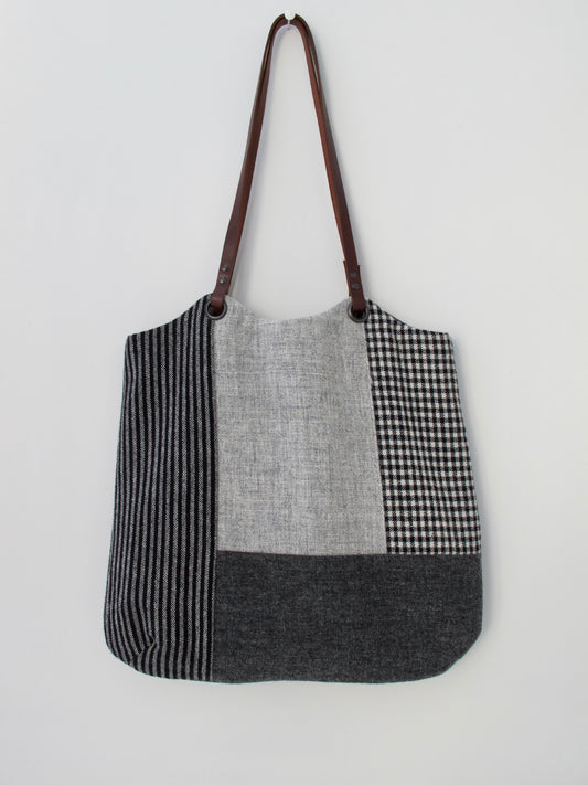 Blockwork Tote Bag - grey block III