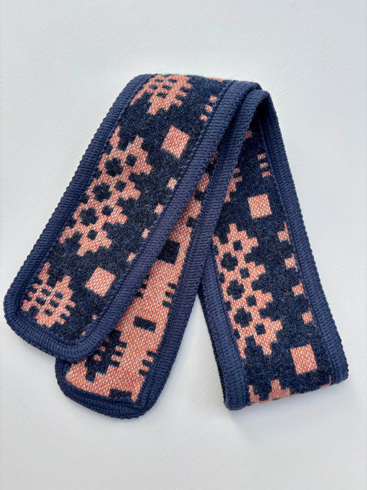 Cwtch Scarf - Indigo & Tangerine