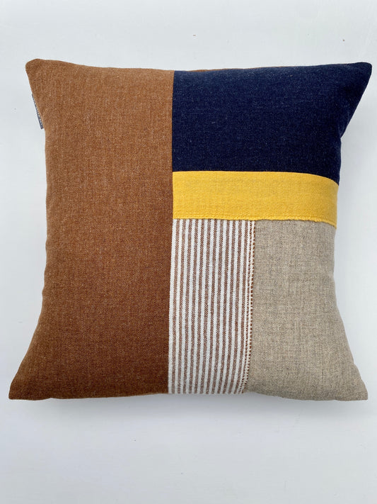 Toffee, Stripe, Marigold & Dark Indigo Blockwork