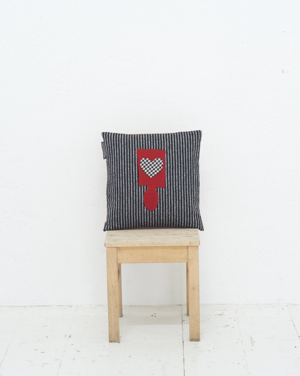 Patchwork Lovespoon Cushion - stripe
