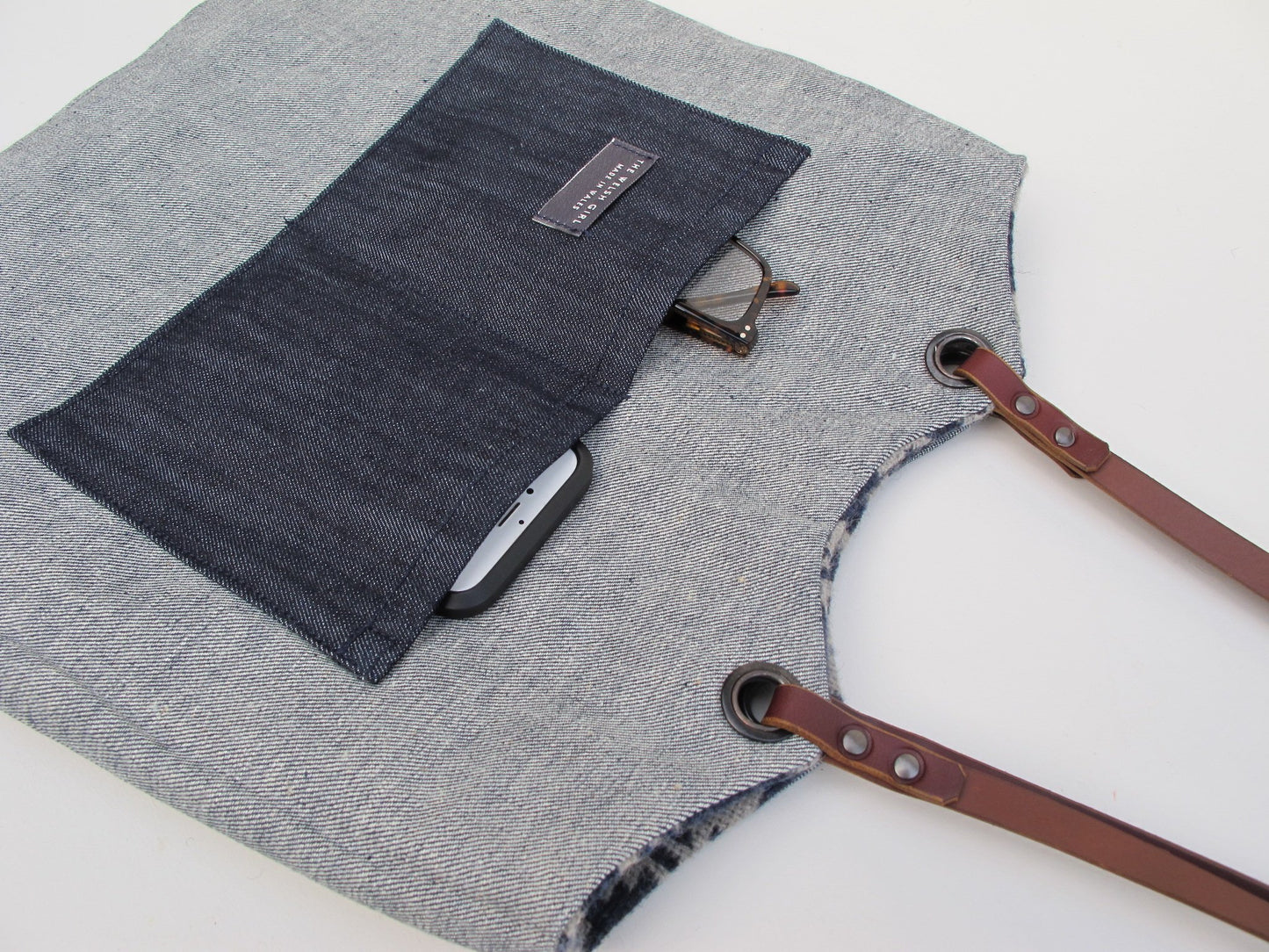 Tapestry Tote - Indigo & Oat II