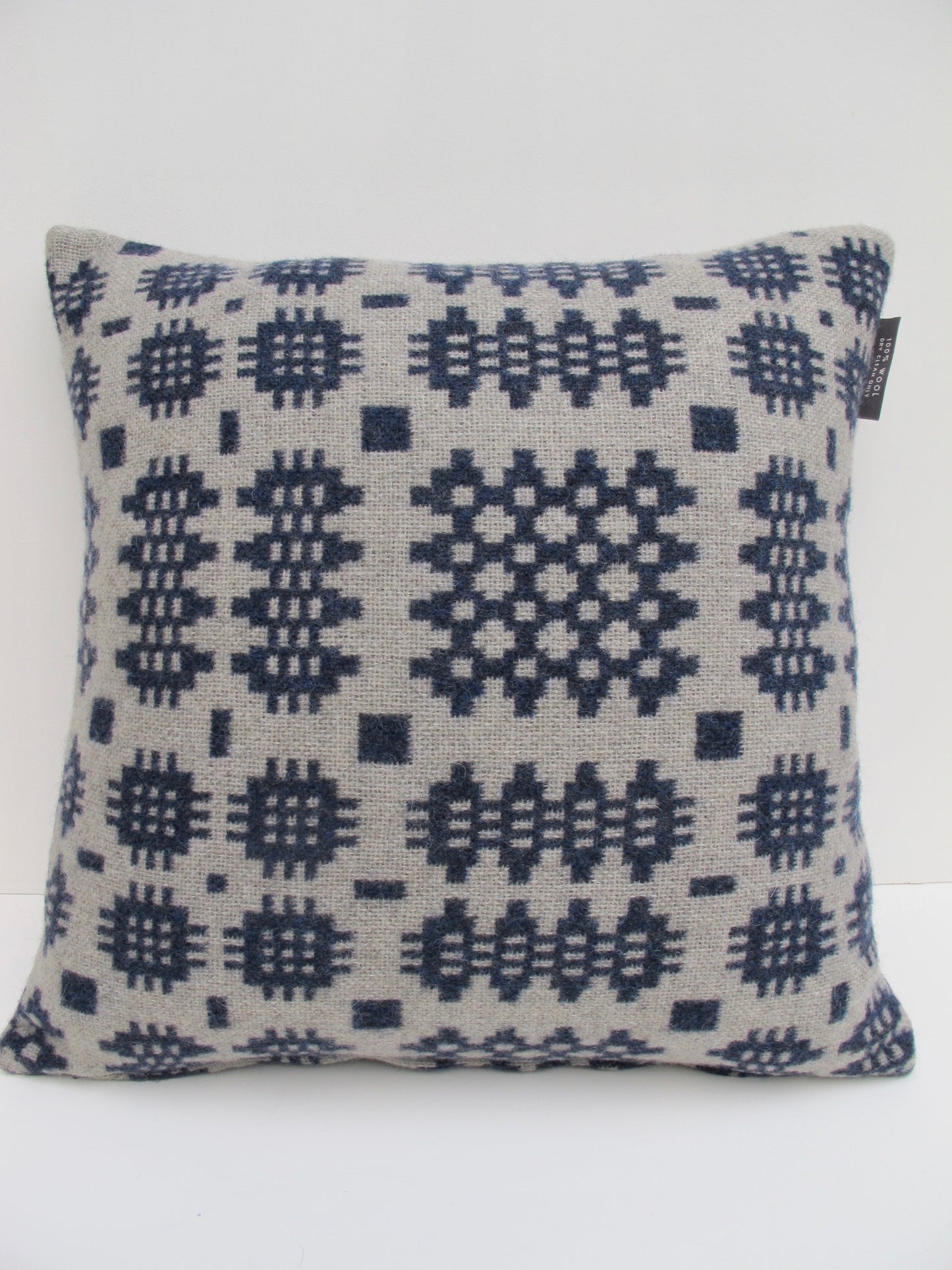 Indigo Blue & Stone Grey Cushion - 18"