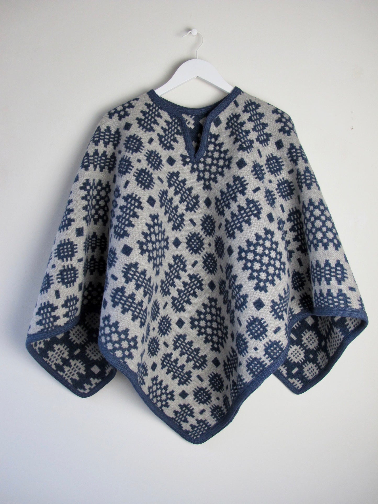 Indigo Blue & Stone Grey - Adult Poncho