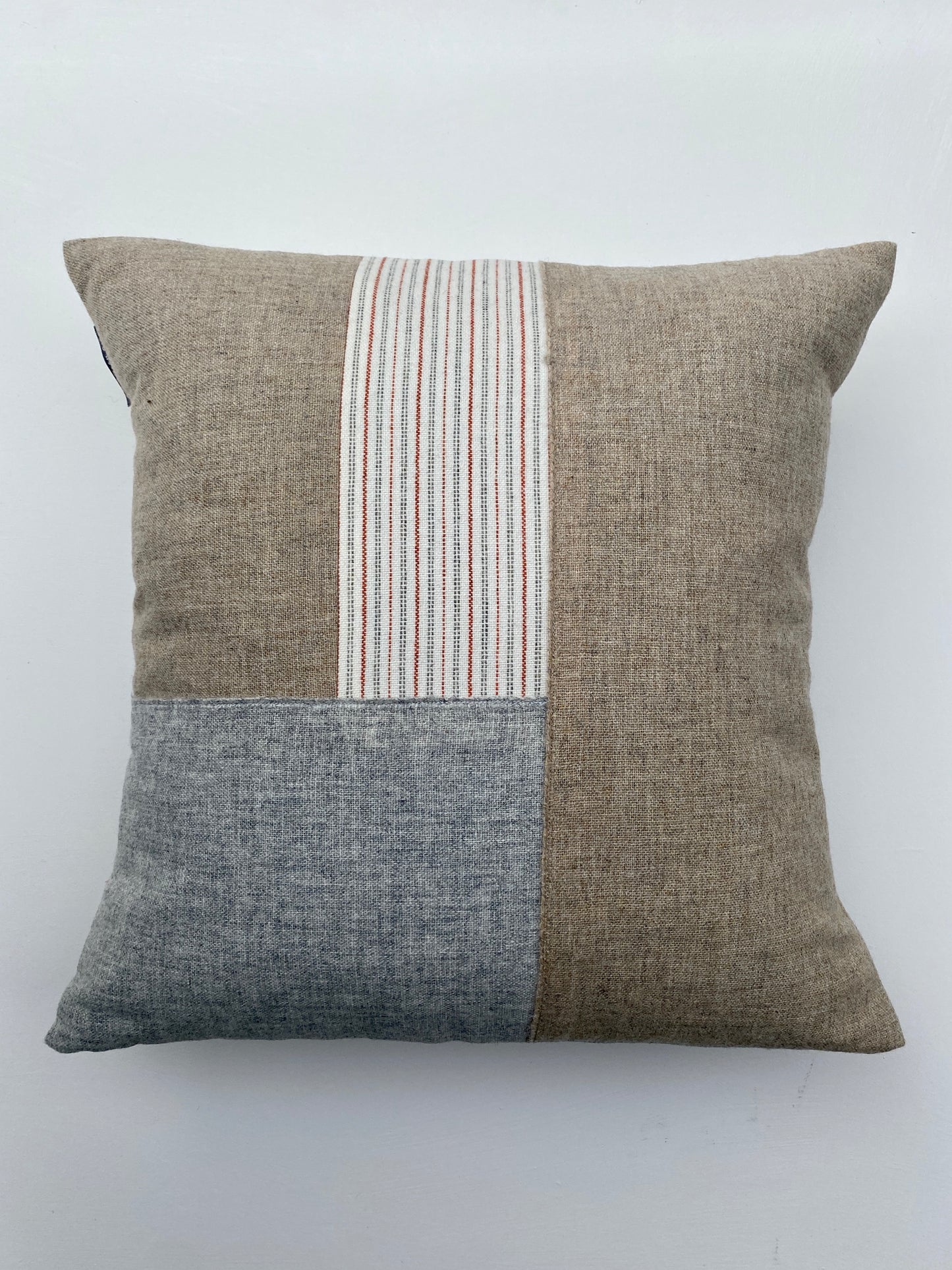 Straw, Grey & Natural Stripe Patchwork