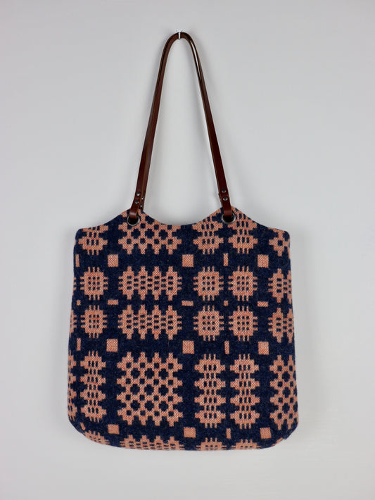 Tapestry Tote - Indigo & Tangerine I