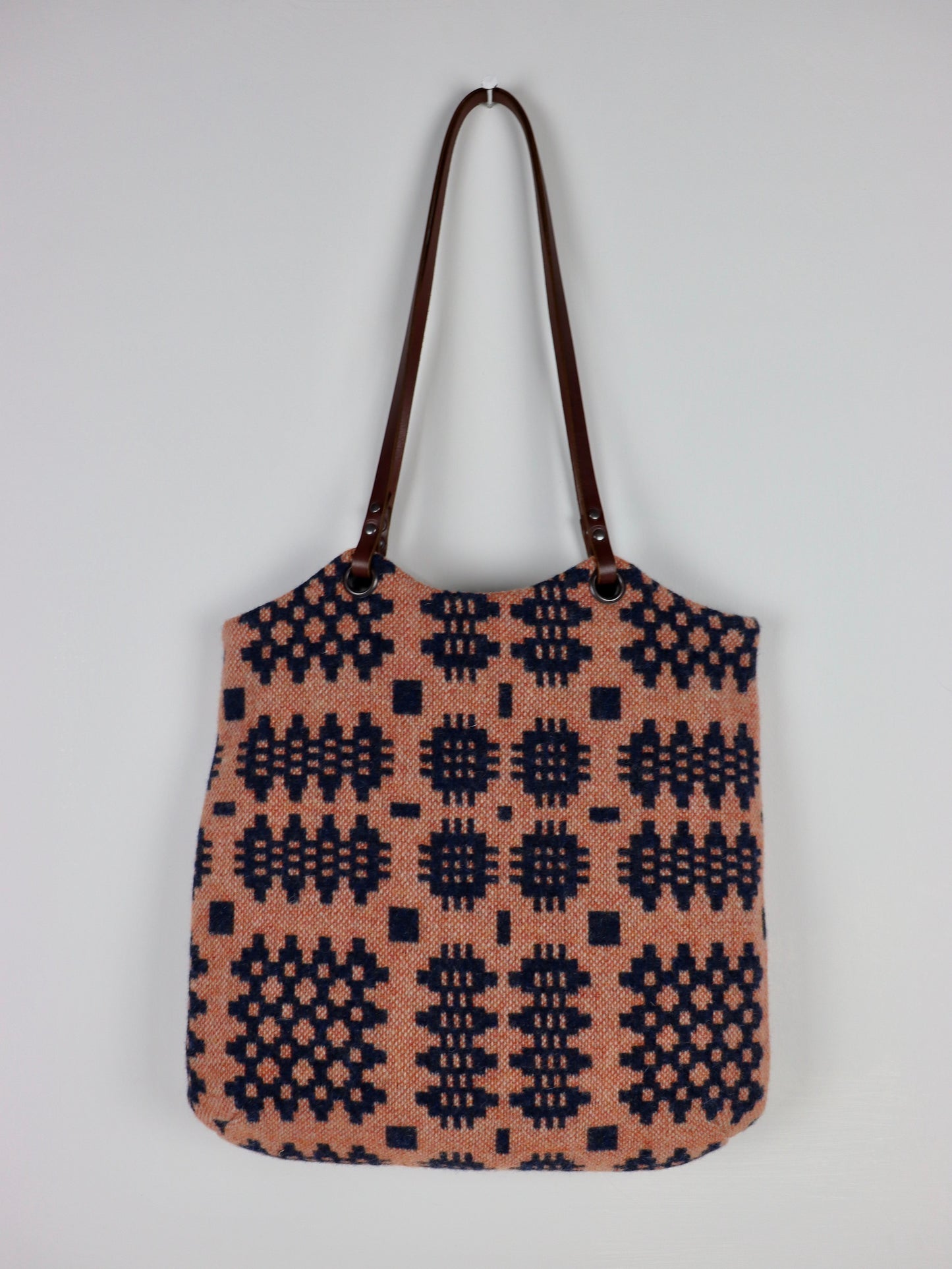 Tapestry Tote - Indigo & Tangerine II