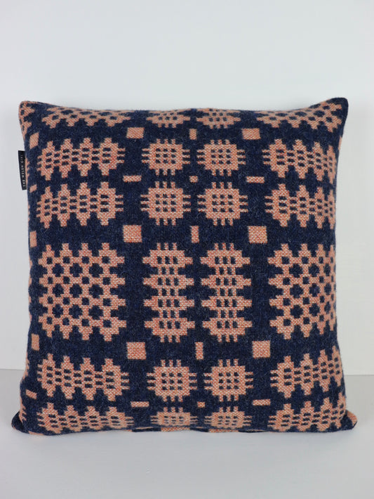 Indigo & Tangerine Tapestry Cushion - 18"