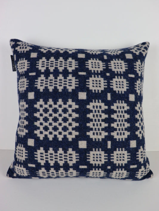 Indigo & Oat Tapestry Cushion - 18"