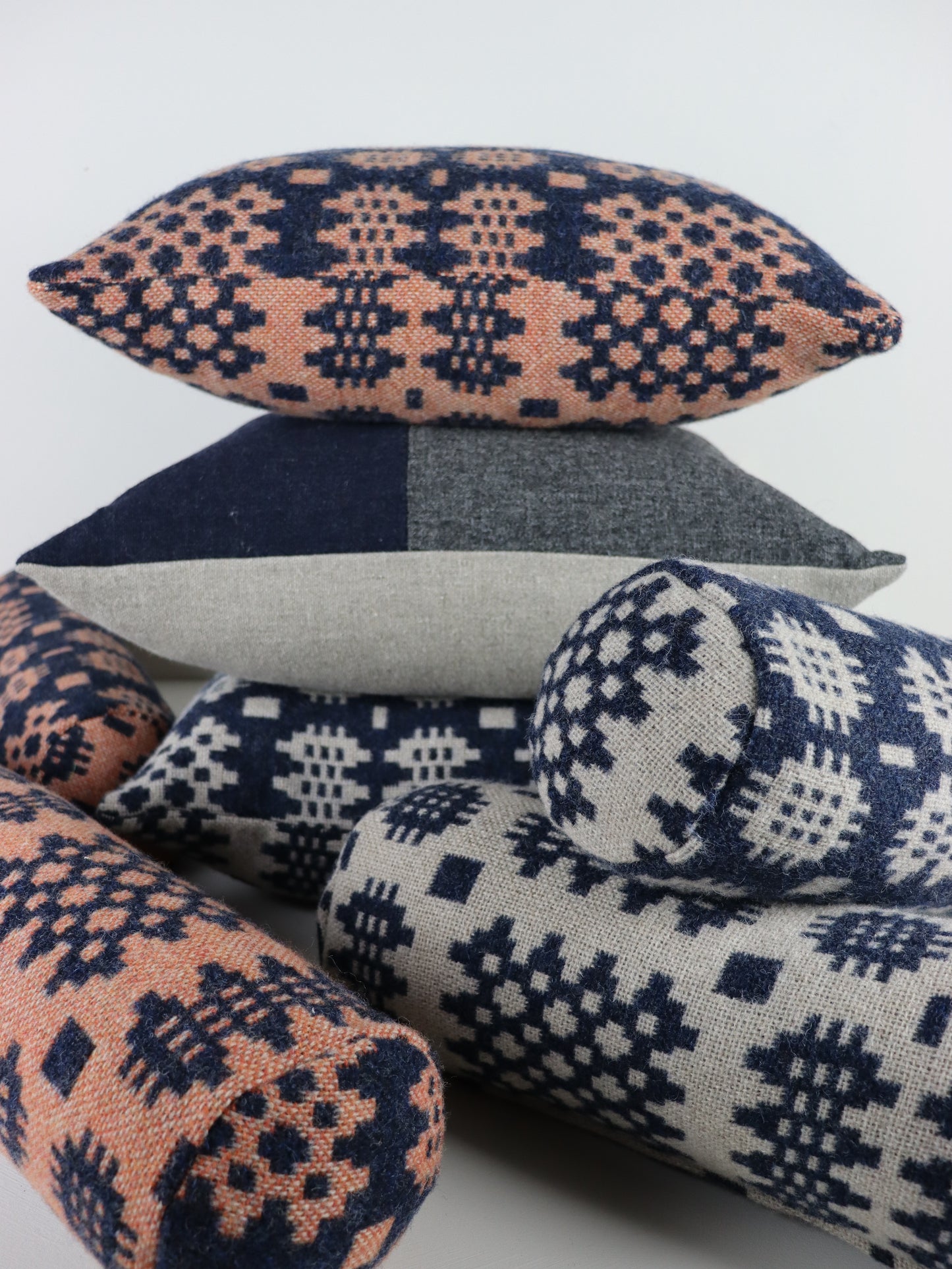 Indigo & Oat I Bolster Cushion