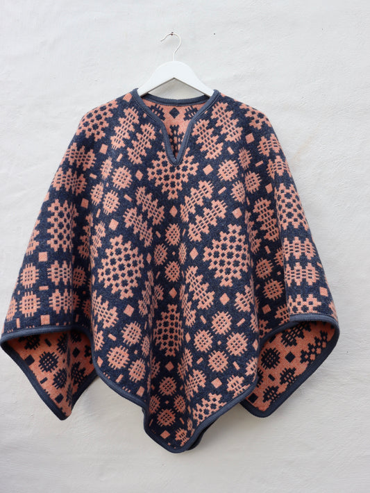 Indigo & Tangerine Adult Poncho