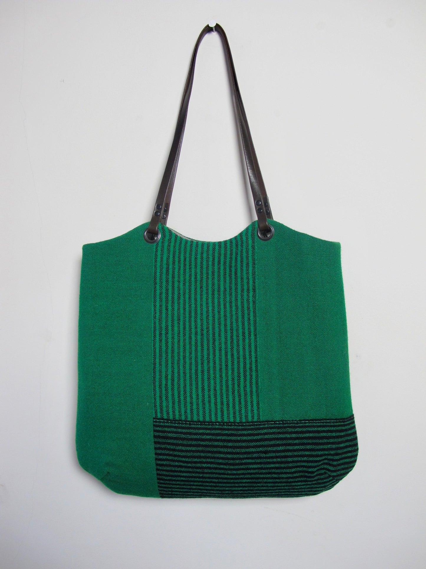 Patchwork Tote Bag - green block I