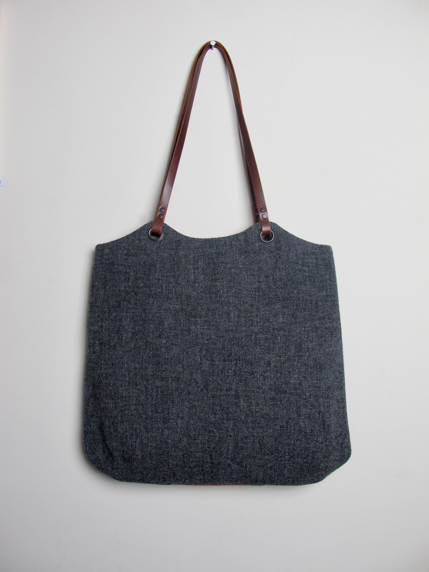 Blockwork Tote Bag - orange, straw, grey block I