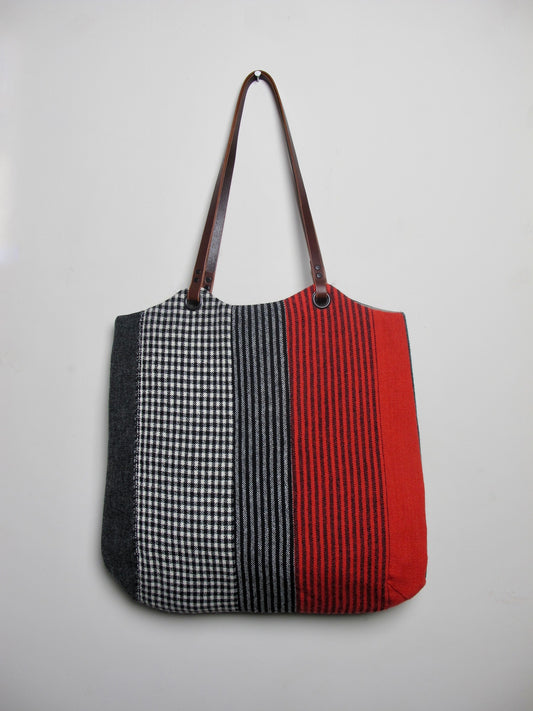 Blockwork Tote Bag - red stripe II