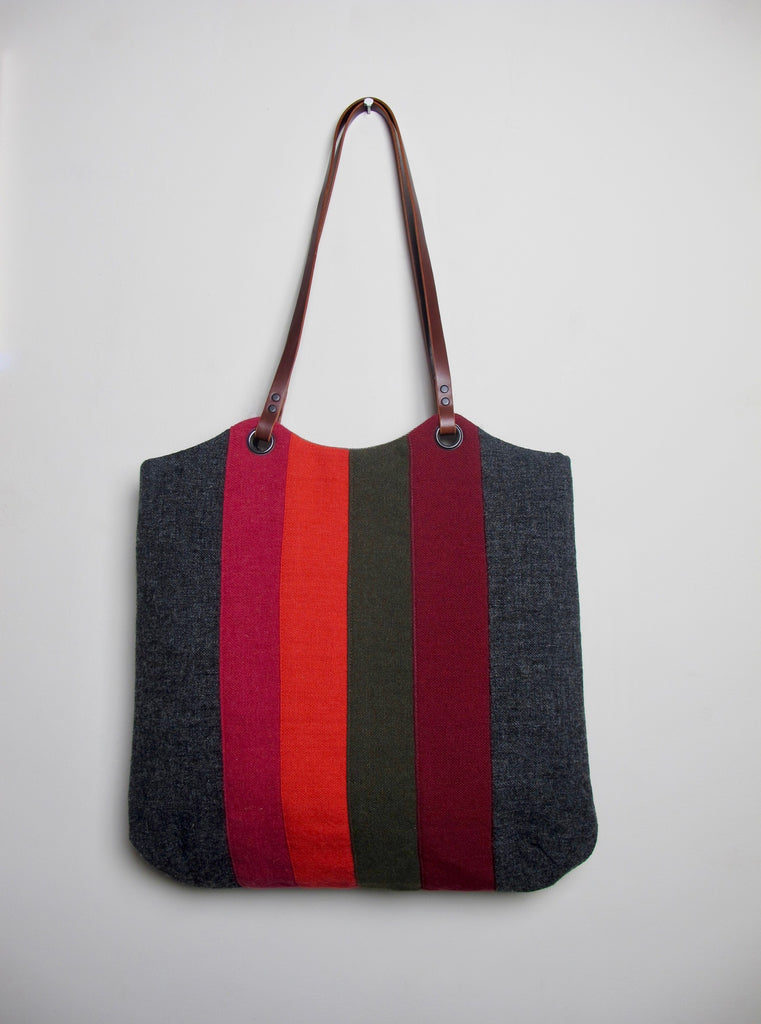 Patchwork Tote Bag - old school graphite I – THE WELSH GIRL