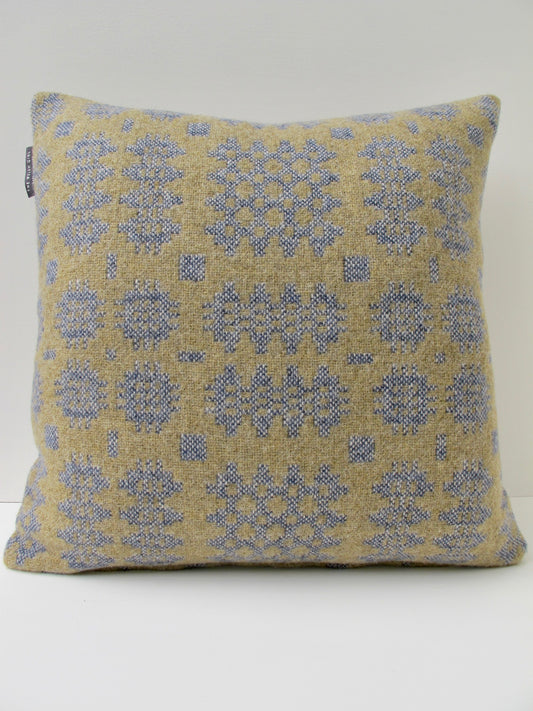 Sand and Denim Tapestry Cushion - 18"