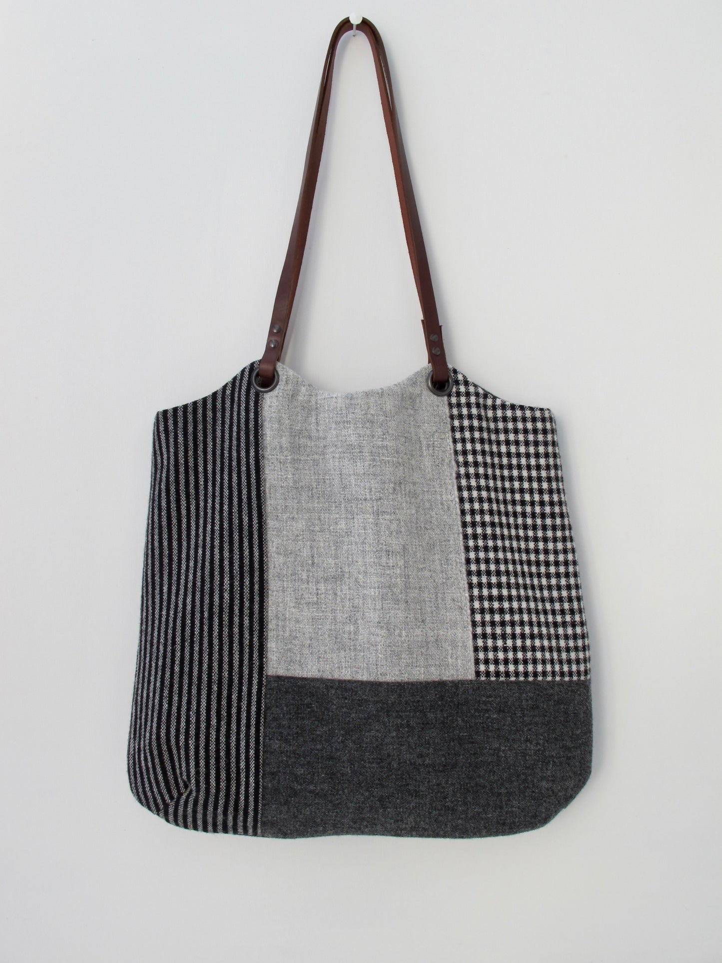 Patchwork Tote Bag - grey block III