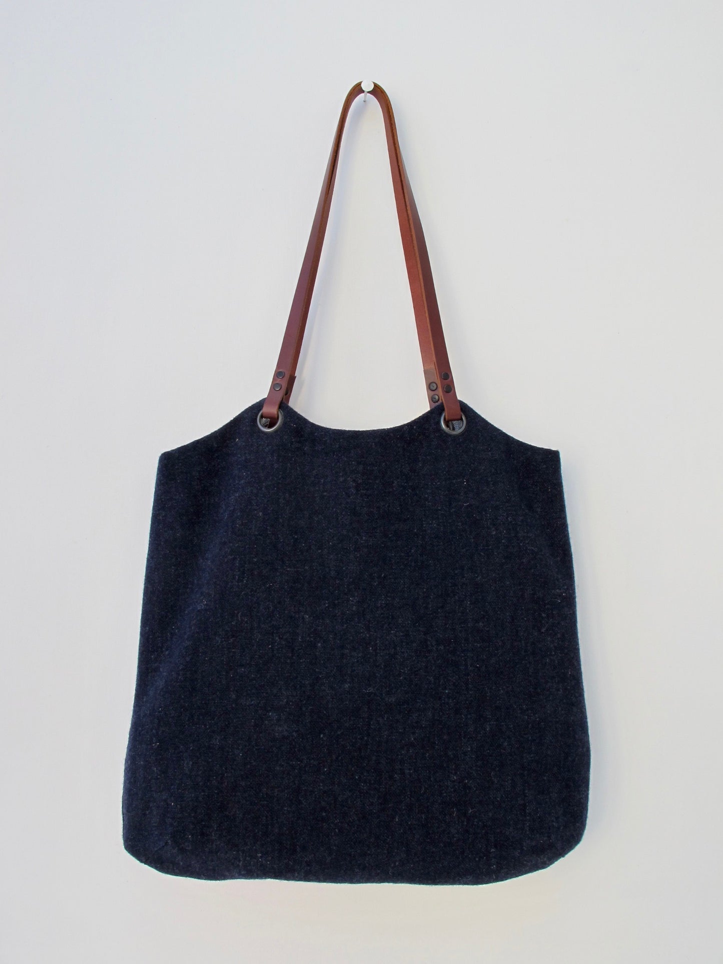 Patchwork Tote Bag - indigo, red & pebble stripe