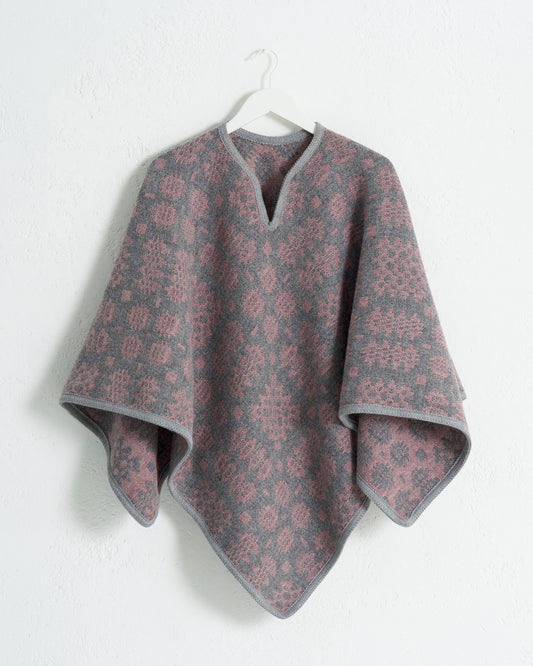 Vintage Berry & Grey - Adult Poncho